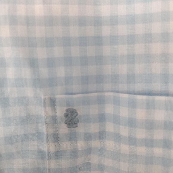 Izod Light Blue Checkered Casual Button Down Shirt - Picture 10 of 12